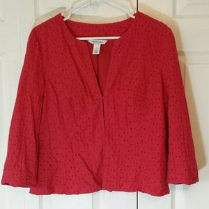 White House Black Market pink front clasp jacket